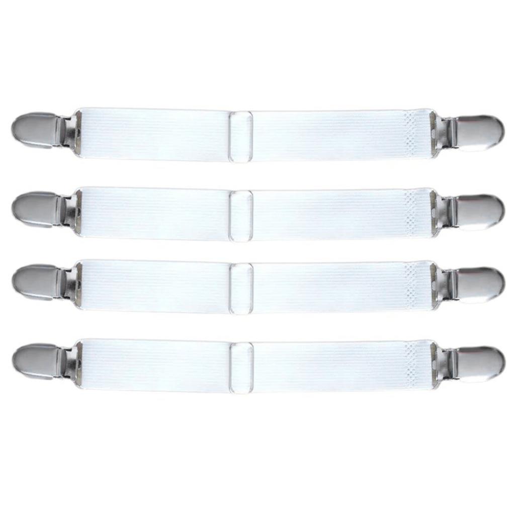 4 шт. Эластичные полоски-застежки для простыней, регулируемые держатели одеял и покрывал для матраса, подтяжки, зажимы для простыней, ремень, постельные принадлежности