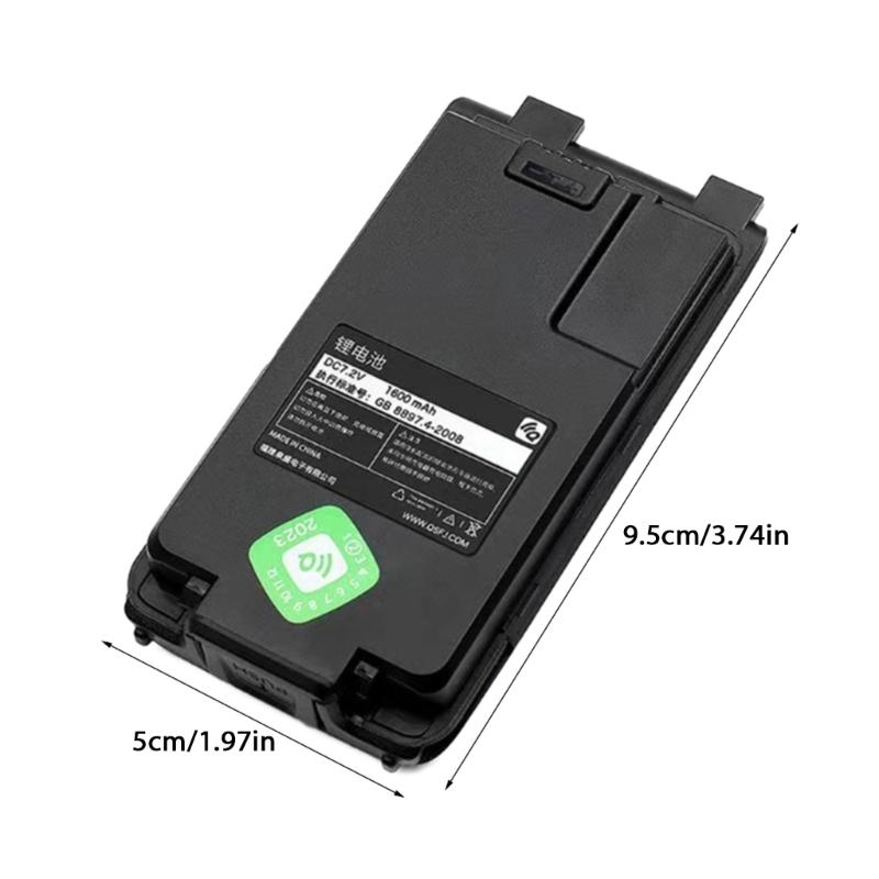 Рация Литиевый аккумулятор 1600 мАч Двусторонняя радиостанция Аккумулятор с клипсой для ремня для Quansheng UV-K5