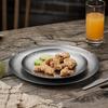 Vintage Industrial Style Metal Dinner Plate Stainless Steel Outdoor Camping Western Food Plates French Restaurant Bone Dish
