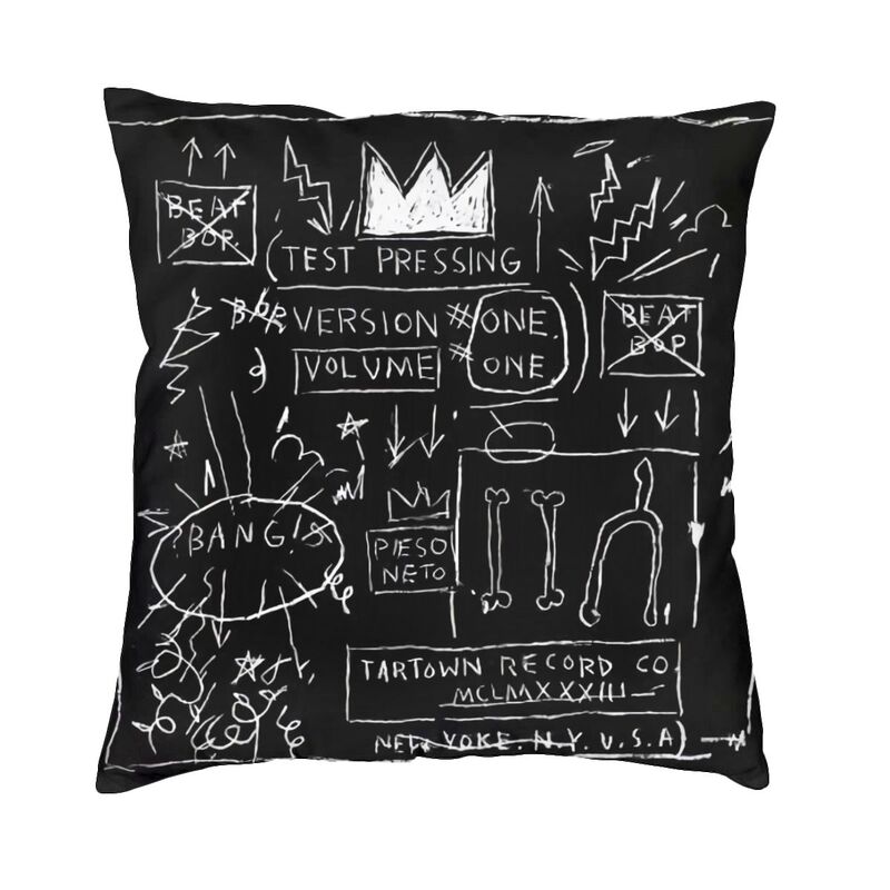 Чехол для подушки Basquiats New York Street с граффити 60x60 см, полиэстер, наволочка для дивана, квадратная наволочка, декоративная домашняя наволочка