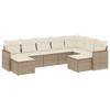 VidaXL Salon de Jardin avec Coussins 9 pcs, Canapés de Terrasse, Ensemble de Meubles de Patio, Mobilier d'Extérieur, Beige 3226541