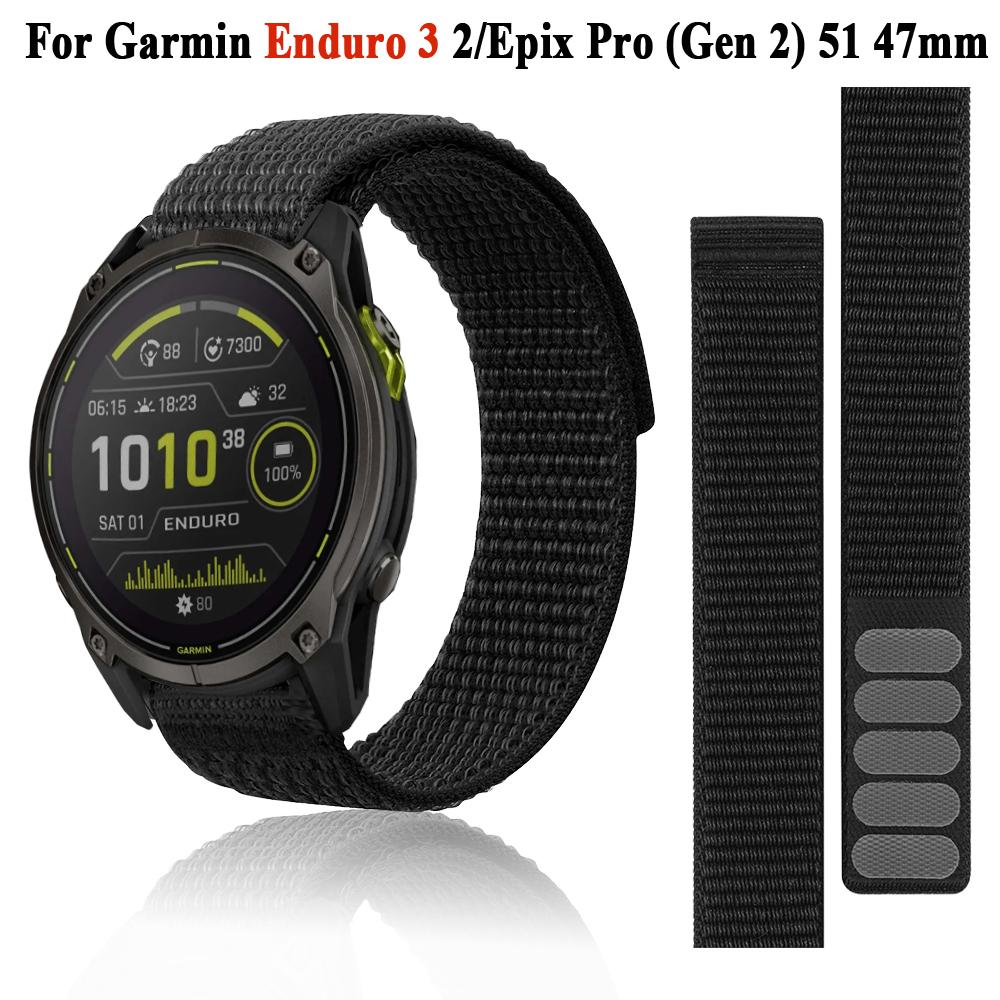 Нейлоновый ремешок на липучке для часов Garmin Enduro 3 2 Браслет для часов Garmin Fenix 8 E 5X 6X 6 Pro 7X Epix Pro 935 Ремешок на запястье