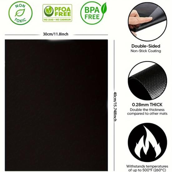 10 шт., многоразовый коврик для духовки, не содержащий бисфенола А, толстый сверхмощный антипригарный коврик, прямоугольный защитный коврик для электрической газовой духовки, коврик для гриля на открытом воздухе, кухонные гаджеты