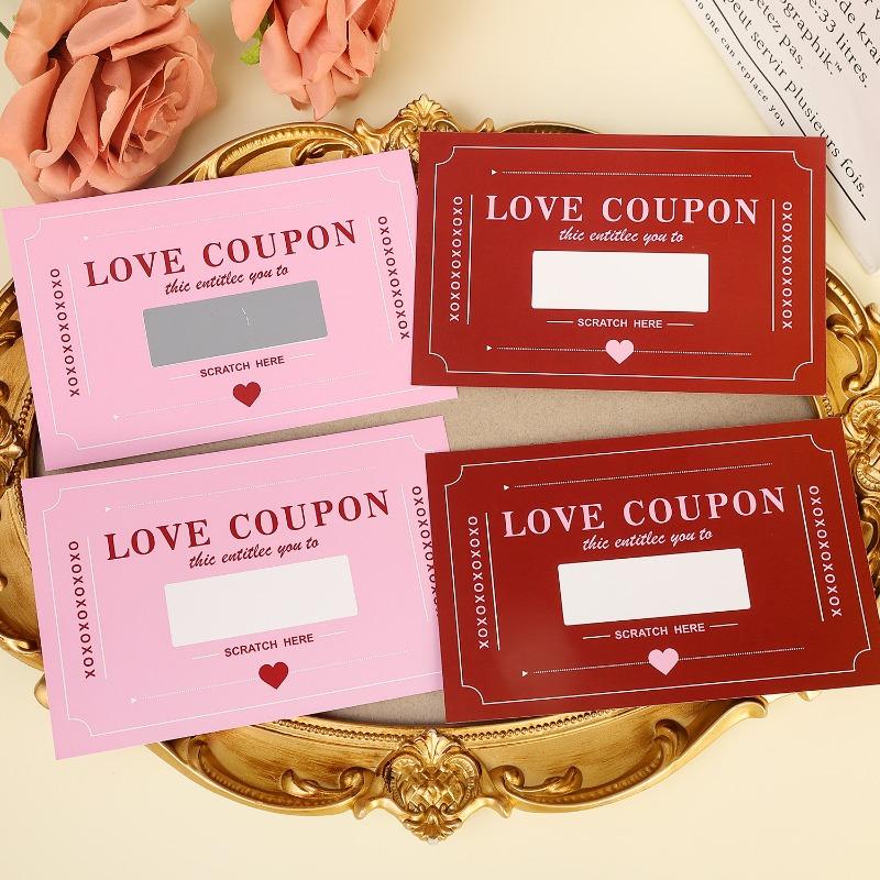 DIY Scratch Off Cards Scratch Love Coupons Couple Romantic Message Note for Party Birthday Wedding Interactive Fun Game Tickets