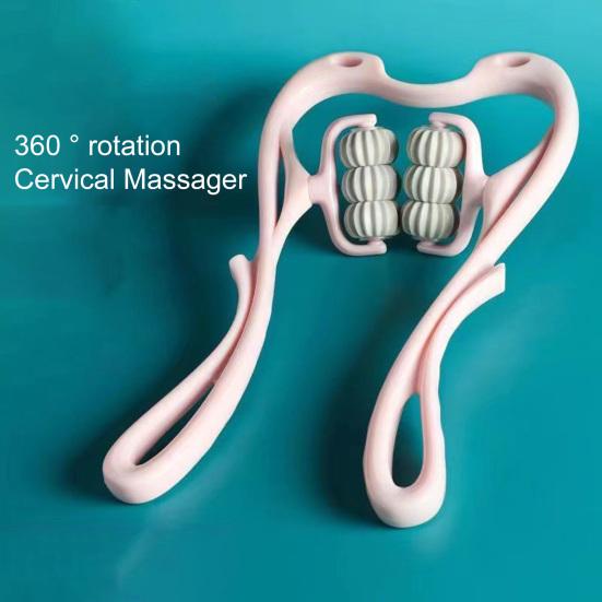Degree Rotatable Stimulate Meridians Neck Kneading Massager Handheld Deep Tissue Cervical Spine