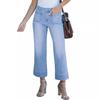 Wide Leg Jeans for Women Trendy High Waisted Flare Jeans Cropped Denim Pants Stretchy Baggy with Patch Pockets Loose and Skinny Nine-minute Pants