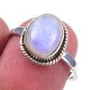 Natural Rainbow Moonstone Gemstone Handmade 925 Solid Silver Ring Size 7 H4q79