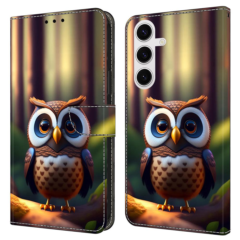 For Samsung Galaxy S25 Leather Case Pattern Printing Wallet Stand Flip Phone Cover