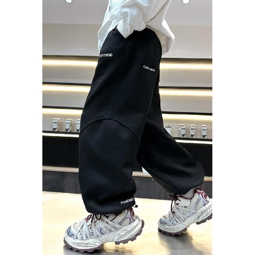 Брюки для мальчиков весна-лето-осень Брюки для детей и подростков Тонкие детские спортивные прямые брюки Модные брюки с тремя полосками Модные