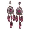 [P6837] - Designer Earrings 'Sissi' Pink Gray - 80x20 Mm