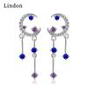Женские серьги из медного сплава с цирконом Lindon - Серьги-подвески в подарок на свадебную вечеринку
