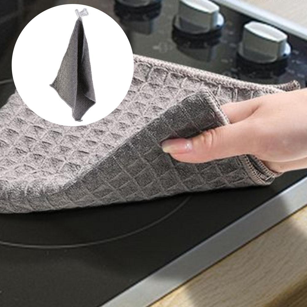 Впитывающие ткани для мытья посуды вафельного переплетения без ворса, очищающее полотенце, поглощающее воду