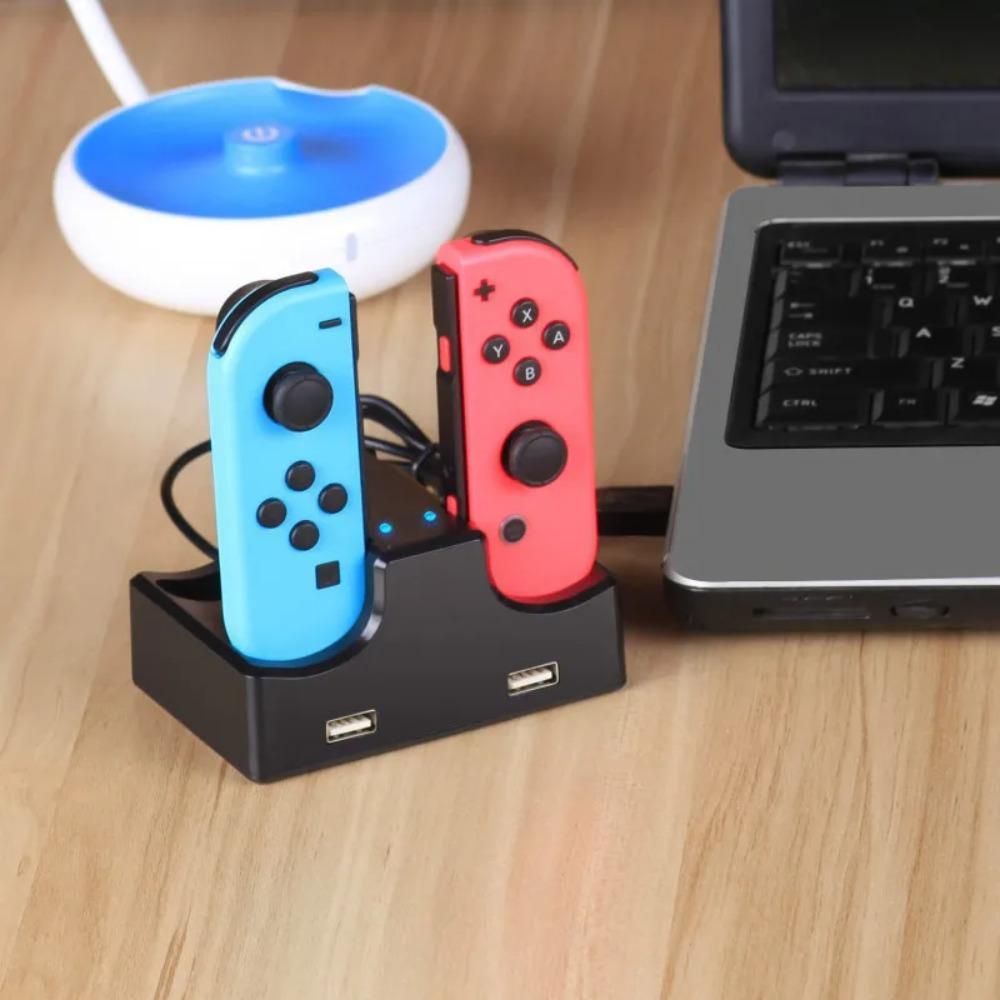 Joy-Con Charger Dock Station LED Charge Stand Holder With Micro USB Cable for Nintendo Switch Console