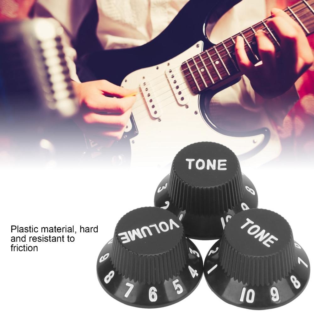 3PCS 2T1V Volume Tone Knobs Plastic Material Speed Control Knobs Electric Guitar