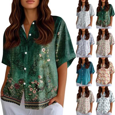 Женские рубашки на пуговицах Льняные рубашки на пуговицах Рубашки с коротким рукавом для женщин Топы с коротким рукавом для женщин