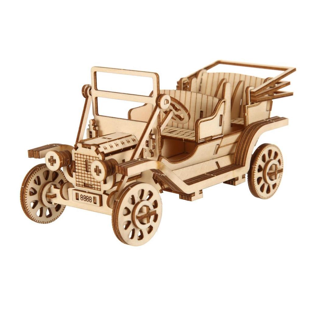 Собери свою собственную модель классического автомобиля - 3D деревянный пазл, увлекательный и познавательный DIY-подарок