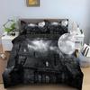 Halloween Horror Pumpkin King Queen Duvet Cover Night Witch Bedding Set Bat Moon Quilt Cover 2/3Pcs Polyester Comforter Cover