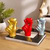 Valentine's Day Resin Statues Solid Color Finger Heart Shape Funny Desktop Figurines For Home Holiday Decoration