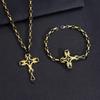 Популярный винтажный набор: ожерелье с подвеской-крестом и браслет для женщин и мужчин