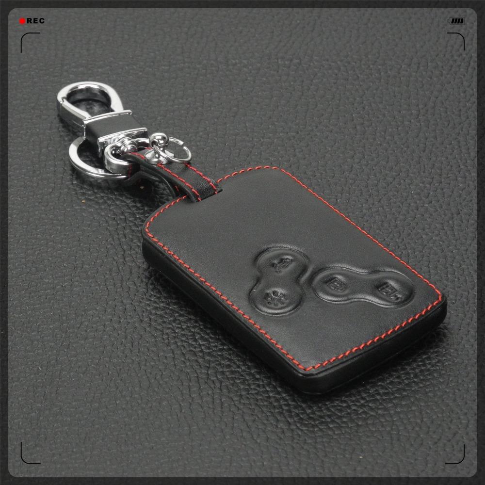 Jingyuqin Remote 4 B Leather Key Case Cover For Renault Koleos Laguna 2 3 Megane 1 2 3 Sandero Scenic Captur Clio Duster Fluence