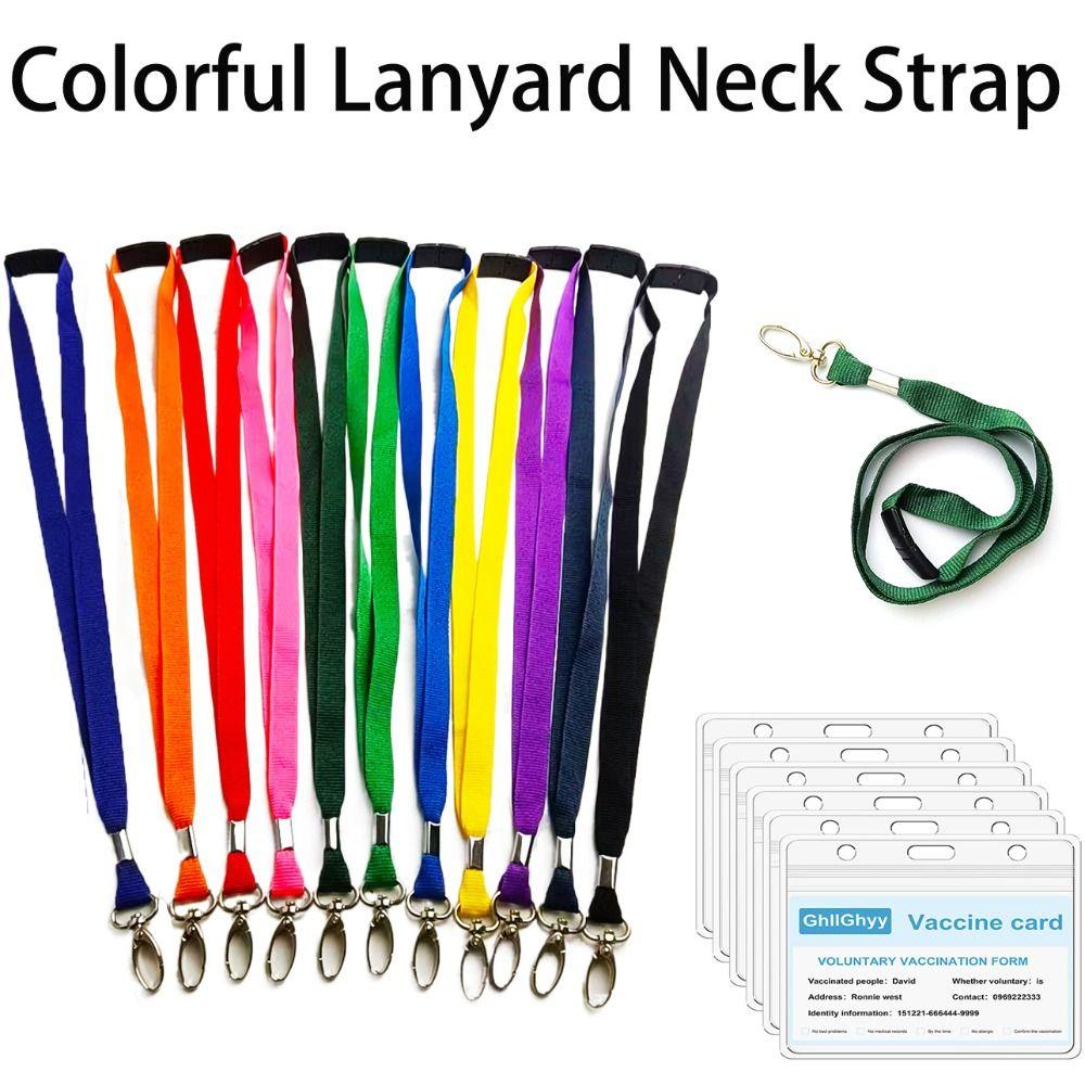 Metal Clip Lanyard Neck Strap Safety Break Lobster ID Card Pass Holder Plain Lanyard  Office