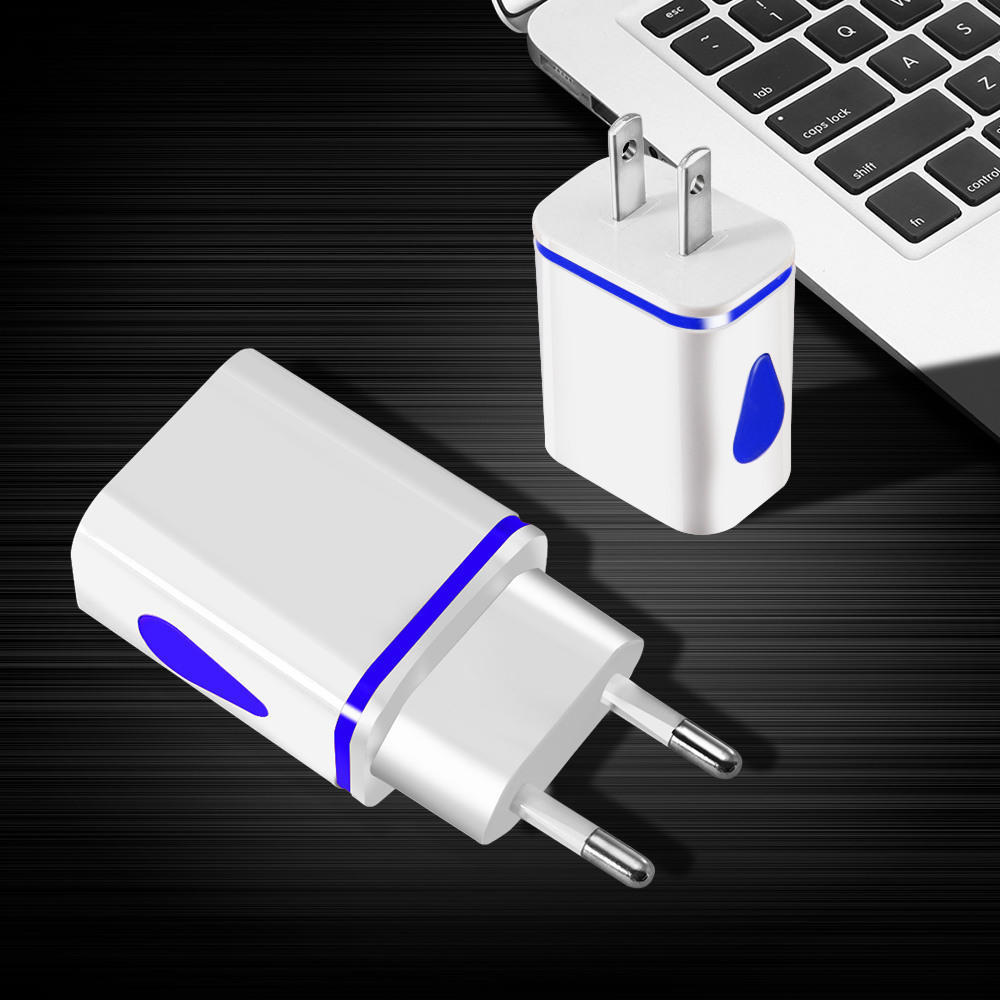 5V 2.1A EU Вилка Двойное USB Зарядное устройство Дизайн Капля Воды Дорожный Домашний Офисный Адаптер Умное Быстрое Настенное Зарядное устройство для IPhone Samsung Смартфонов Планшетов