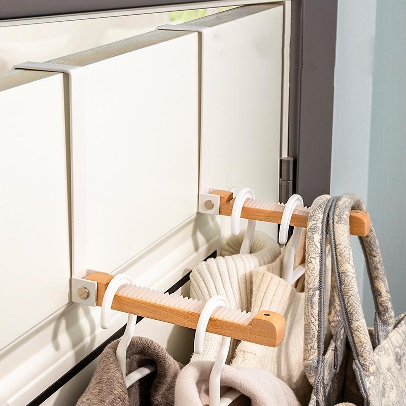 2 шт., складной крючок для задней двери для дома, аксессуары для кухни и ванной комнаты, переносной деревянный крючок, органайзер для хранения сумок и одежды