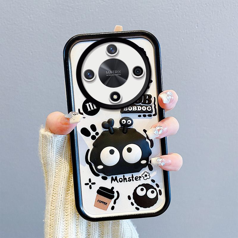 KEYSION Противоударный чехол для HONOR X9b 5G со шнурком, силиконовый милый 3D-чехол для телефона с мультяшной куклой для Huawei Honor Magic 6 Lite 5G