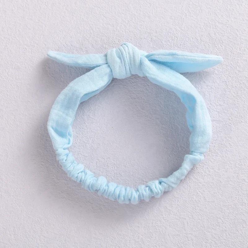 Baby Elastic Hair Bands Girl Headband Cotton Linen Kids Headwear Knot Hair Accessories Toddler Rabbit Ear Turban Playa Ties Soft