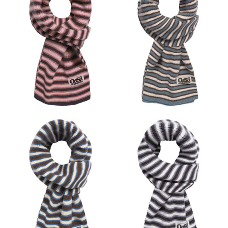 ODD STUDIO Odsd Striped Knit Muffler - 4COLOR