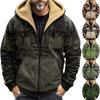 Men's Winter Camouflage Print Jacket Men's Casual Trend Zipper Hooded Jacket