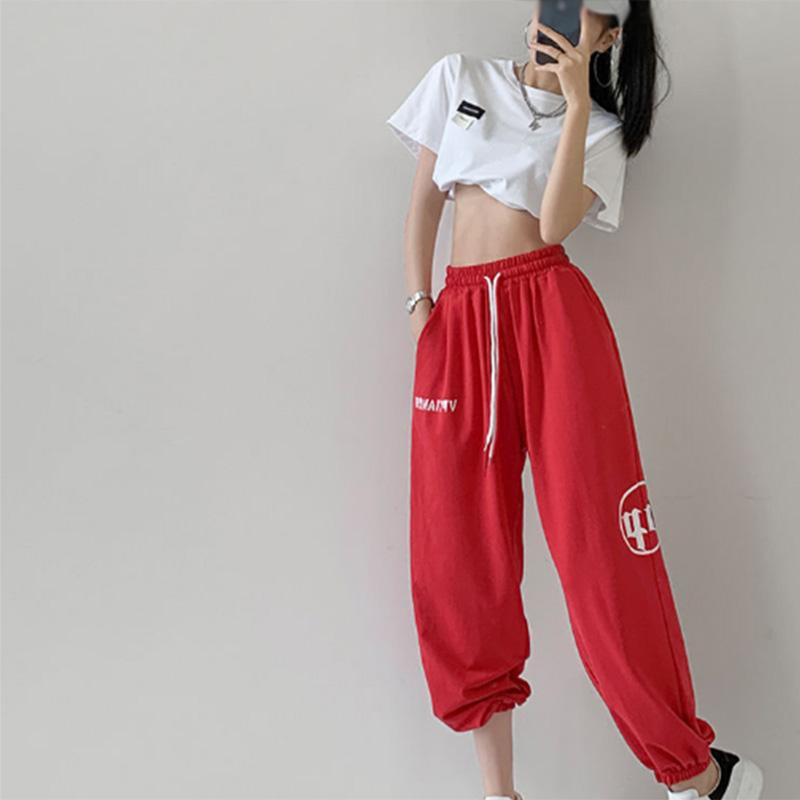 Брюки для джазовых танцев в стиле хип-хоп, женские свободные повседневные спортивные брюки, свободные широкие брюки для квадратных танцев