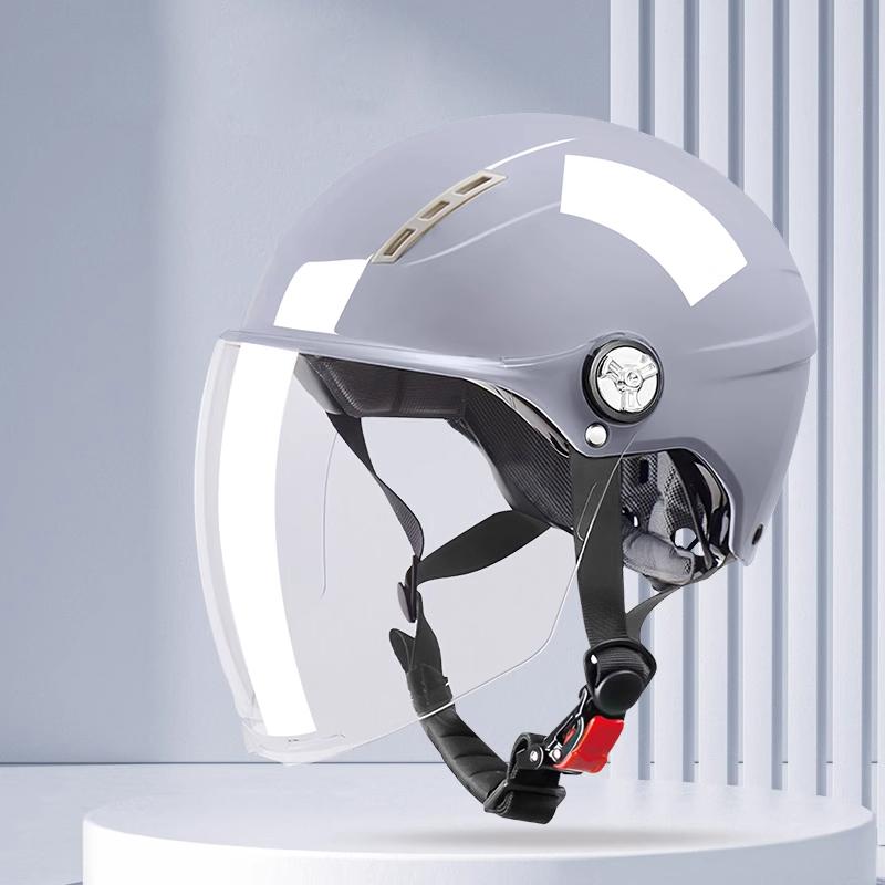Motorcycle Helmet for Woman Men Electric Bike Half Helmet In Summer with Long Visor