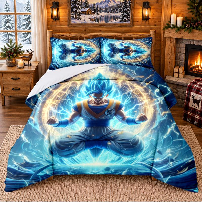 N-Narutos Pattern Bedding 3Pcs Set Bed Sheet And Pillowcases For Indoor Bedroom