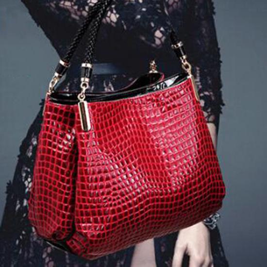 Сумки из крокодиловой кожи для женщин, большая вместимость, сумка через плечо