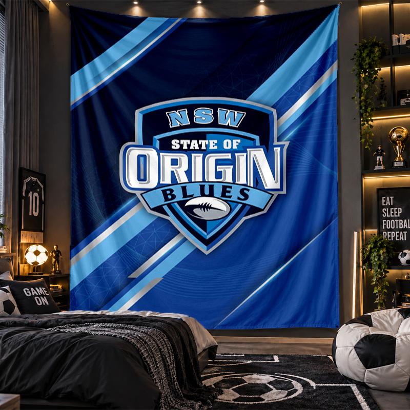 Wall Hanging Tapestry NSW Blues Print Cloth for Living Room Bedroom Home Decor