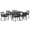 Garden Dining Set 7 pcs Black Poly Rattan