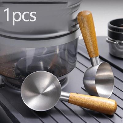 Ложка для эспрессо с деревянной ручкой, ложка для посуды, ложка для кофе из нержавеющей стали, для дома, кухни