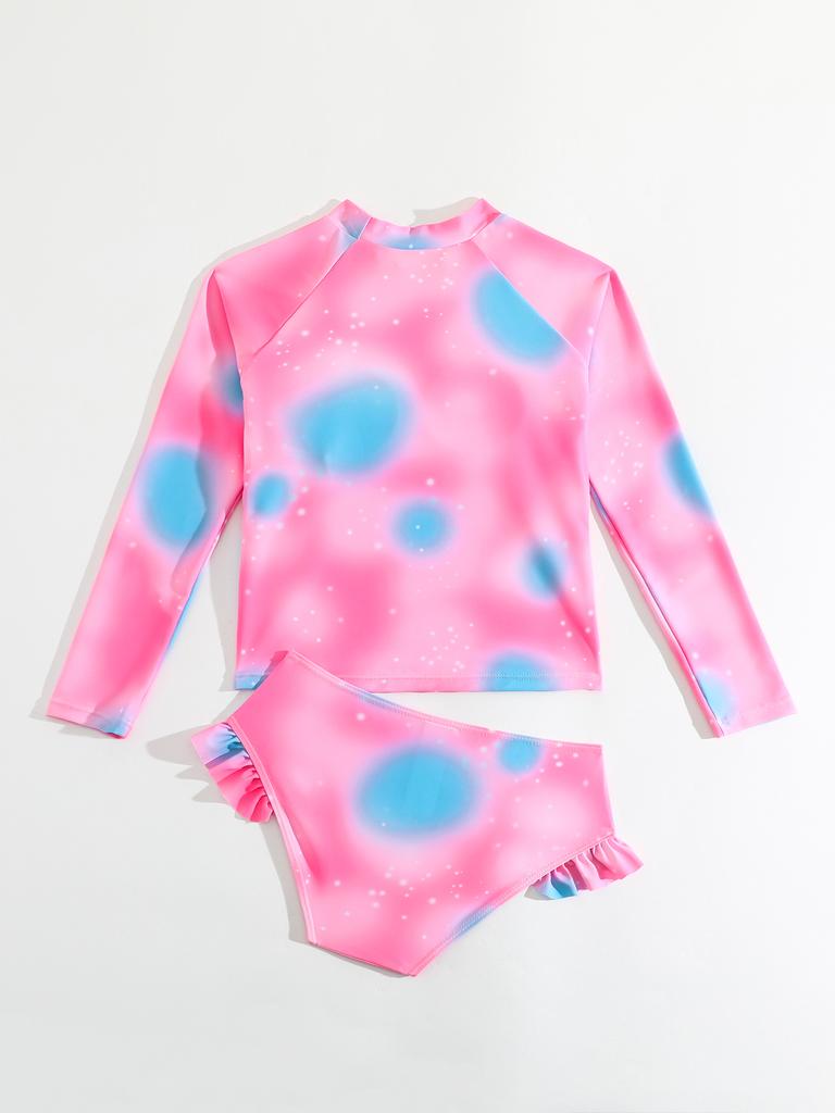 2 шт. детские купальники с принтом для девочек, пляжные наряды, топы с принтом из мультфильмов, пляжные купальники, купальные костюмы