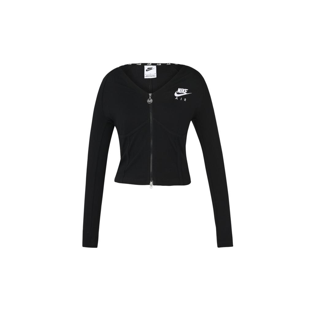 Nike Sportswear Logo Embroidered Double Zip Bone Opening Jacket Women Jacket Black FD2377-010