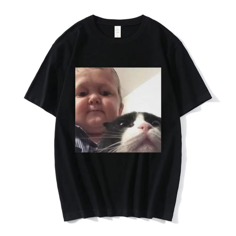 Hasbulla Fighting Meme T-shirt Fan Gift Mini Khabib Blogger T-shirtsUnisex High Quality Oversized Graphics Tee Shirt Unisex