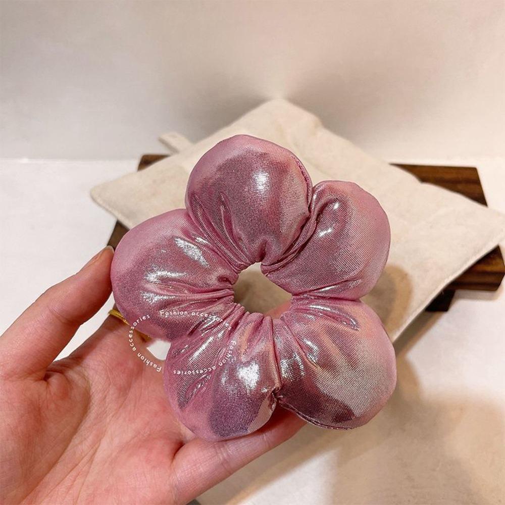 Flower Shape Children's Flower Scrunchies Sponge Cloth Exaggerated Hair Ring Cotton Filled Ponytail Holder Elastic Hair Rope