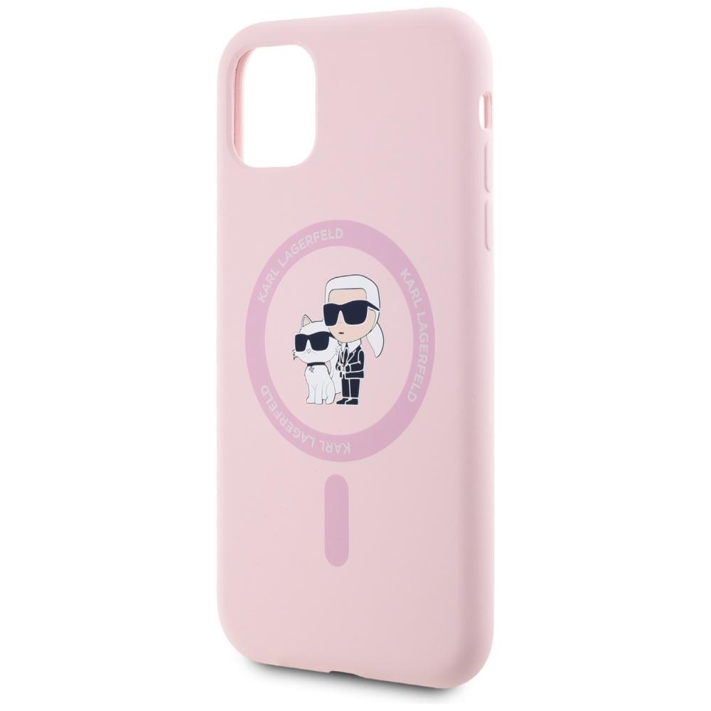 Karl Lagerfeld Silicone Karl&Choupette MagSafe Case for iPhone 11 Pink