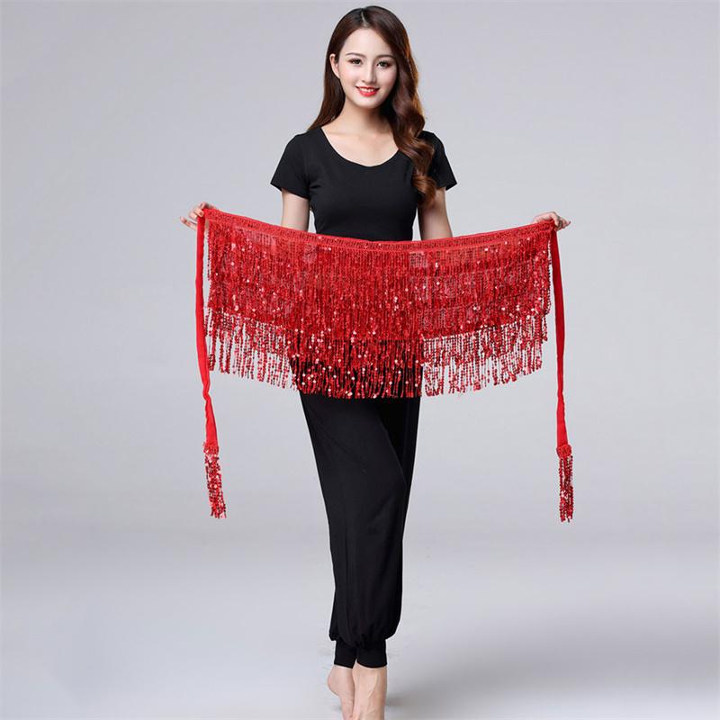 Юбка для танцев на бедрах Юбка с бахромой и пайетками Шарф на бедрах для танцев Юбка для женщин