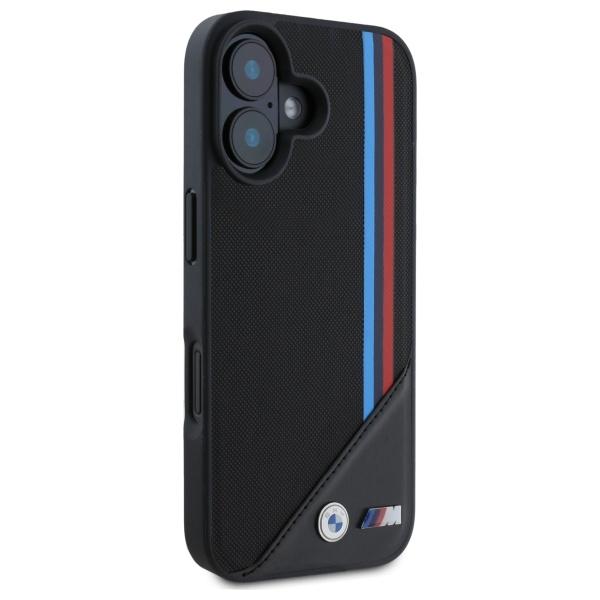 BMW Bmhmp16S23Putrk Iphone 16 6.1Czarny/Black Hardcase M Meshed Tricolor Stripes Magsafe