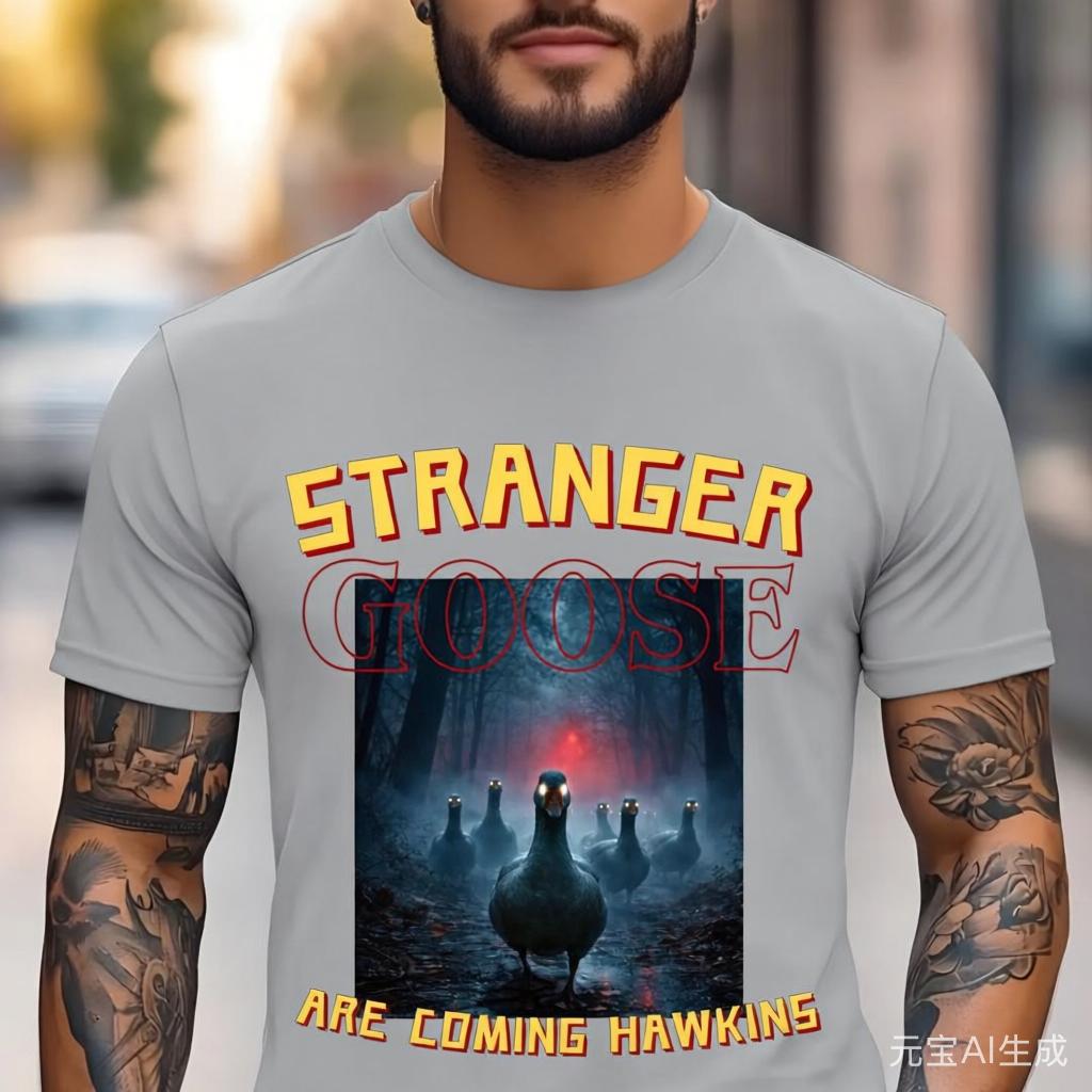 2026 Mens Weird Goose Tshirt  Funny Scary and Wacky Tshirt Comfortable Colorful and Cotton Fabric Tshirt