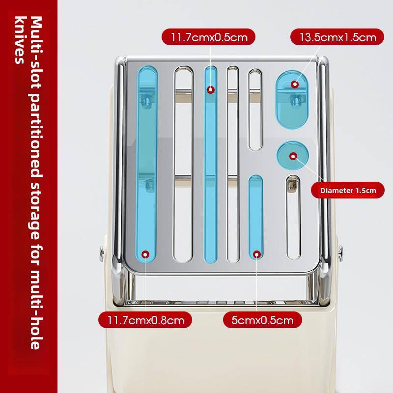 Knife Rack Kitchen Household Countertop Knife Holder Integrated Knife Block Storage Rack Detachable Draining No Installation Nee