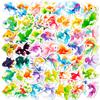 50 Colorful Fish Stickers Tropical Underwater Ocean Cute Cartoon Little Goldfish Graffiti Stickers