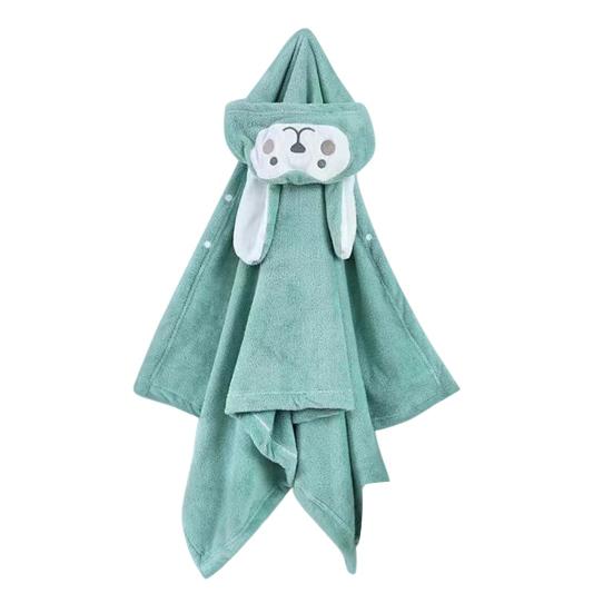 Детское полотенце с капюшоном, застегивающееся на пуговицы, впитывающий банный халат с изображением животных из мультфильмов, коралловый бархатный плащ, полотенце для девочек, мальчиков, малышей, для домашнего использования в бассейне