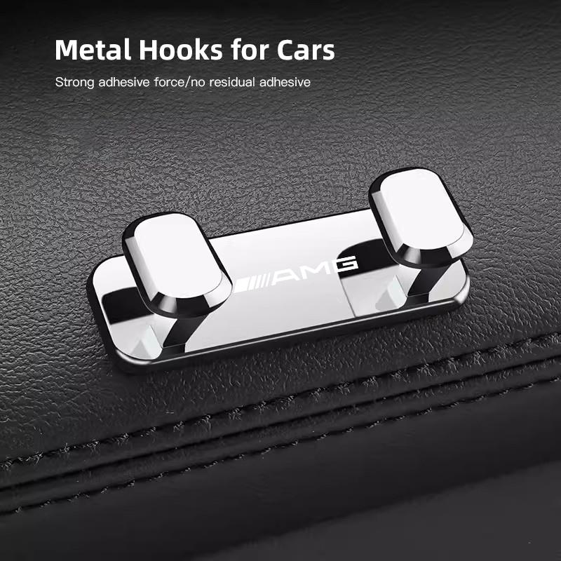 TFHM4 Car Logo Double Hooks Storage Hanging Holder Accessories For Mercedes Benz AMG A B C E G CLA W211 W203 W204 W210 W124 W206